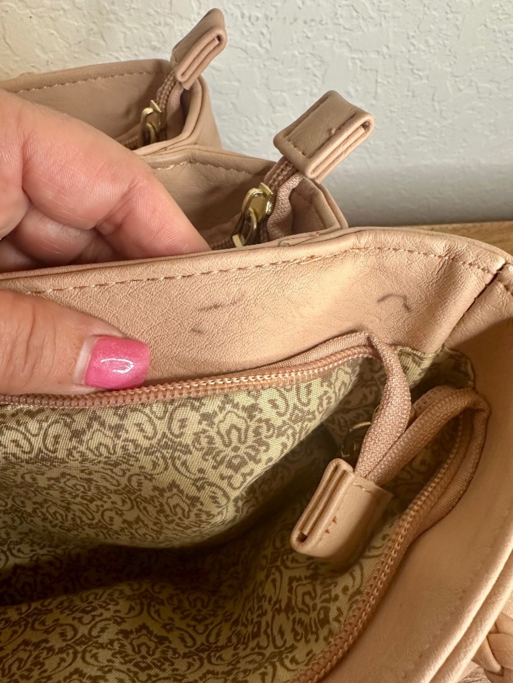 Joy Mangano Pink Leather Tote Bag - Picture 11 of 12